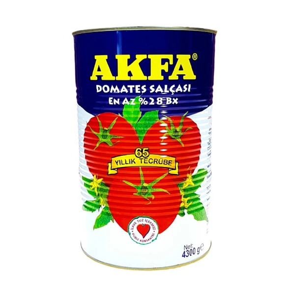 Akfa Domates Salçası Katkısız Teneke 4300 gr