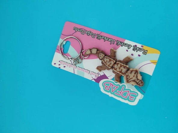 Sevimli Desenli Gecko Anahtarlık - 3D Baskı Özel Tasarım - 2