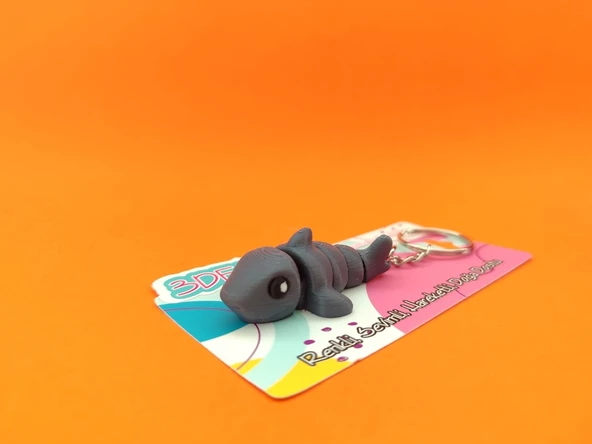 Sevimli Köpekbalığı Anahtarlık - 3D Baskı Özel Tasarım - 3