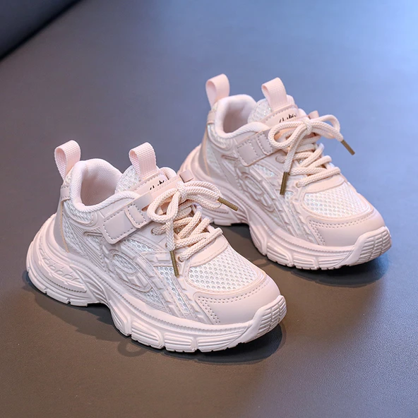 Unisex Çocuk Fileli Spor Ayakkabı (Pembe)