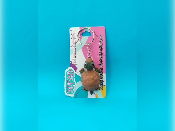 Sevimli Kaplumbağa Anahtarlık - 3D Baskı Özel Tasarım