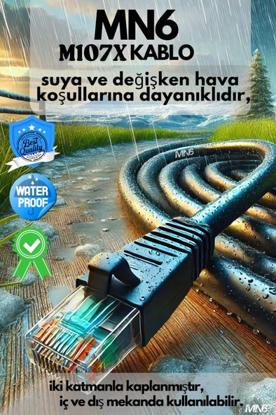 MN6 M107X 40 Metre internet kablosu/CAT6 iki kat korumalı UTP 0,57MM/İç dış mekan/40M ethernet kablosu - 2