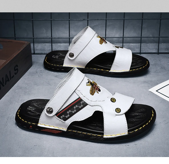 Erkek Deri Sandalet (Siyah) - Resim 11