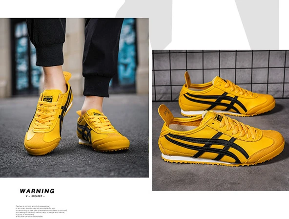 Unisex Günlük Spor Ayakkabı (Siyah - Sarı) - Resim 8