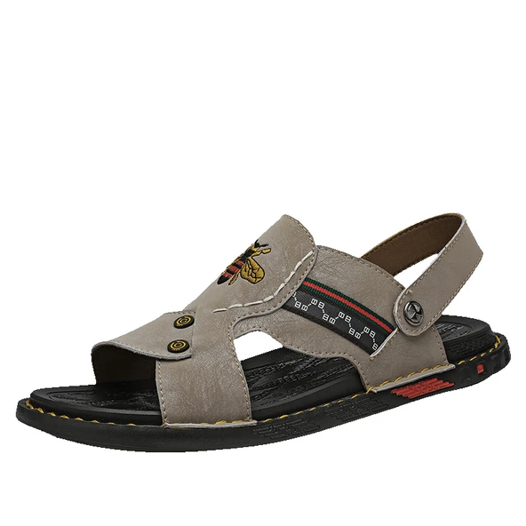 Erkek Deri Sandalet (Siyah) - Resim 4