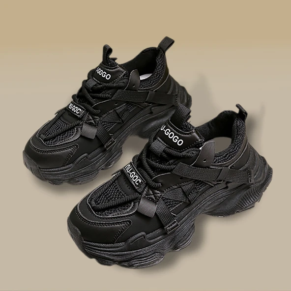 Kadın Platform Spor Ayakkabı (Siyah) - Resim 6