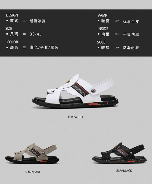 Erkek Deri Sandalet (Siyah) - Resim 10