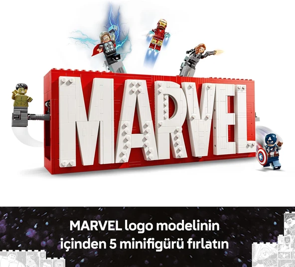 Lego Marvel: Marvel Logosu Ve Minifigürleri 76313 - Süper Kahraman Sevenler Için Avengers Karakterle - Resim 7