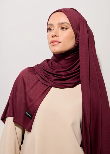 Tesettür Şal - Mürdüm - Resim 3
