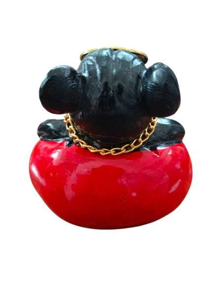 Pitbull Biblo Köpek Oturan Model  Torpido Üstü Araç İçi Süs Siyah - Resim 6