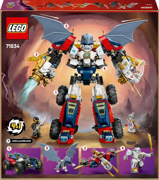 Lego Ninjago Zane’In Ultra Kombo Mech’I 71834-9 Yaş Ve Üzeri Çocuklar Için Araba, Jet Ve Ejderha İçe - Resim 4