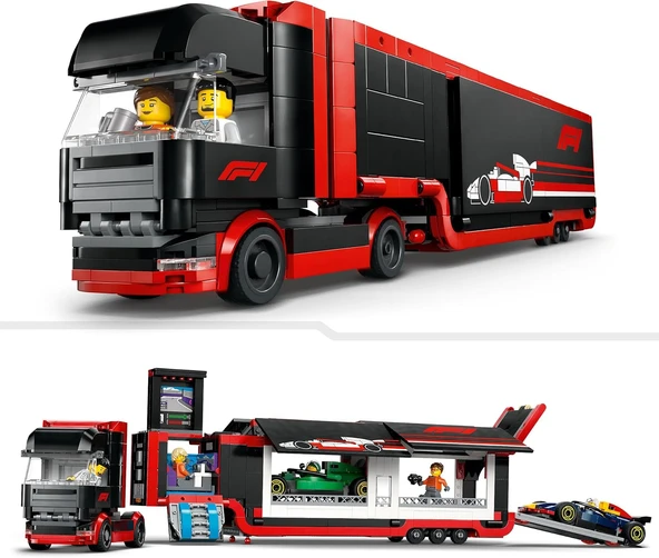 Lego City Rb20 Ve Amr24 F1 Arabalı F1 Kamyonu 60445-8 Yaş Ve Üzeri Çocuklar Için Yarış Arabalı Yarat - Resim 3