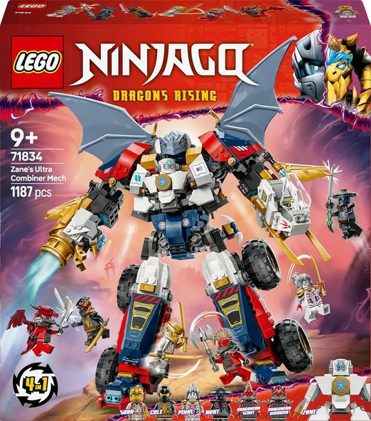 Lego Ninjago Zane’In Ultra Kombo Mech’I 71834-9 Yaş Ve Üzeri Çocuklar Için Araba, Jet Ve Ejderha İçe - Resim 3