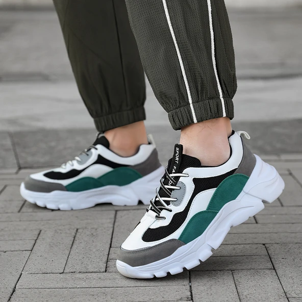 Unisex Günlük Spor Ayakkabı (Siyah - Yeşil-6)