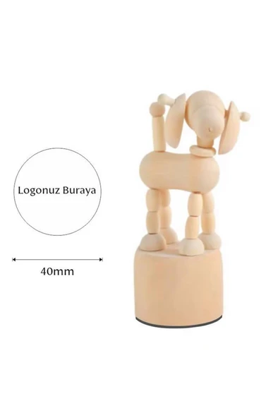 Ahşap Mühür 40mm Çap Eklemli Köpek Figürlü Istampa Hediyeli - Resim 4