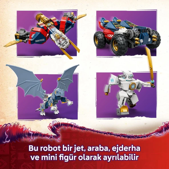 Lego Ninjago Zane’In Ultra Kombo Mech’I 71834-9 Yaş Ve Üzeri Çocuklar Için Araba, Jet Ve Ejderha İçe - Resim 6