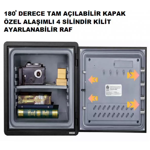 İnsafe ISSWFC1818 Yangın Sertifikalı ve Suya Dayanıklı Büyük Boy Para Kasası - Çelik Para Kasası - 3