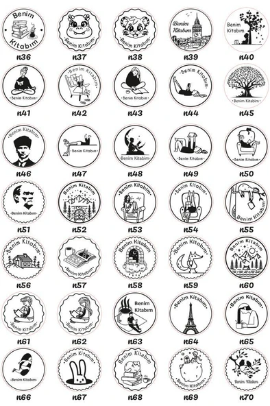 Ahşap Mühür 40mm Çap Eklemli Fil Figürlü Tasarım Istampa Hediyeli - Resim 3