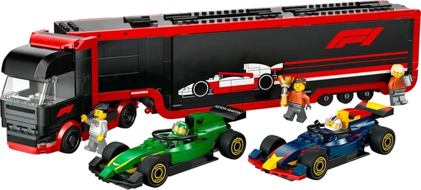 Lego City Rb20 Ve Amr24 F1 Arabalı F1 Kamyonu 60445-8 Yaş Ve Üzeri Çocuklar Için Yarış Arabalı Yarat - Resim 4