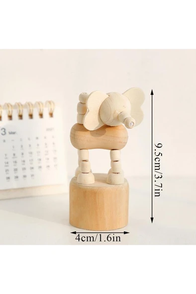 Ahşap Mühür 40mm Çap Eklemli Fil Figürlü Tasarım Istampa Hediyeli - Resim 6