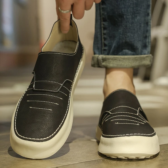 Erkek Günlük Slip-On Kaykay Ayakkabısı (Bej) - 8
