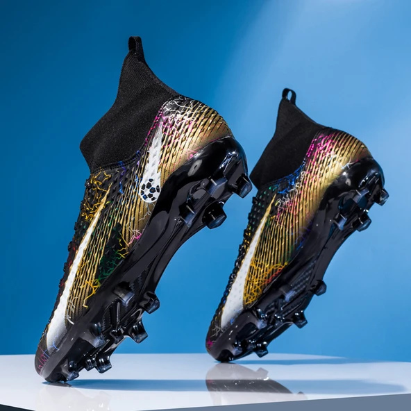 Unisex Krampon Futbol Ayakkabısı (Siyah - Altın)