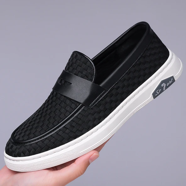 Erkek Günlük Slip-On Sneaker Ayakkabı (Siyah)