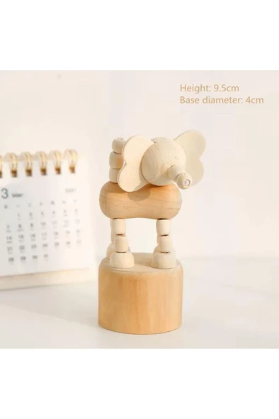 Ahşap Mühür 40mm Çap Eklemli Fil Figürlü Tasarım Istampa Hediyeli - Resim 7