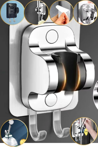 Duş Başlık Tutucu Yapışkanlı Duş Başlığı Tutucu Ayarlanabilir Duş Başlığı Tutucu Delme Gerektirmez - 2