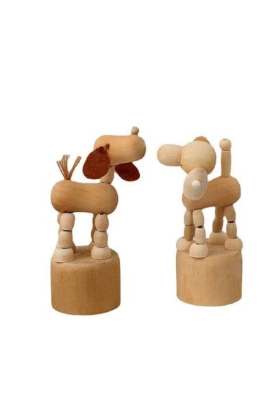 Ahşap Mühür 40mm Çap Eklemli Köpek Figürlü Istampa Hediyeli - Resim 7