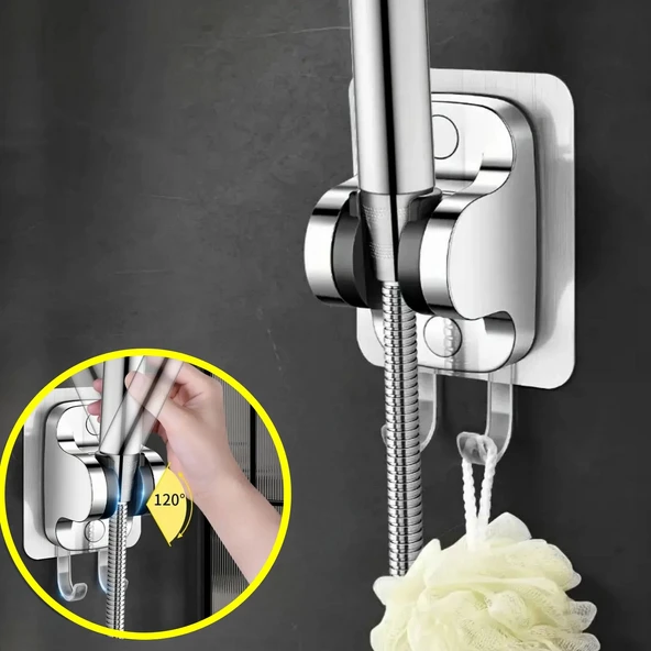 Duş Başlık Tutucu Yapışkanlı Duş Başlığı Tutucu Ayarlanabilir Duş Başlığı Tutucu Delme Gerektirmez - 5