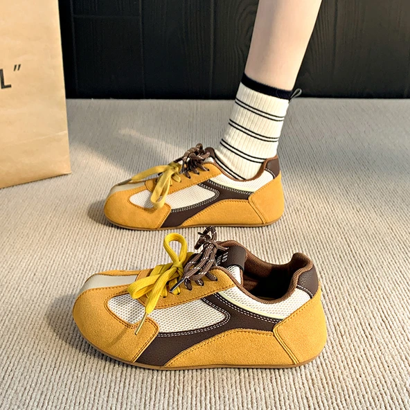 Kadın Retro Spor Ayakkabı (Sarı)