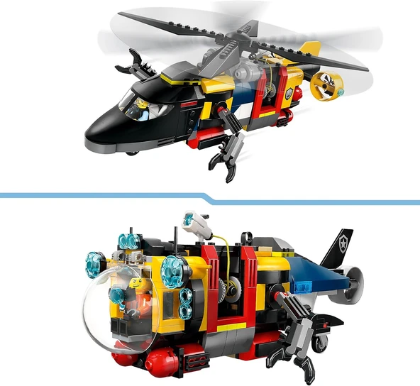 Lego City Helikopter, İtfaiye Kamyonu Ve Denizaltı Karışımı 60462-7 Yaş Ve Üzeri Çocuklar Için Yarat - Resim 4