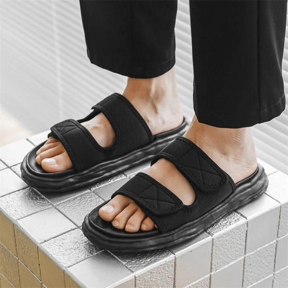 Erkek Yazlık Terlik Sandalet (Siyah)