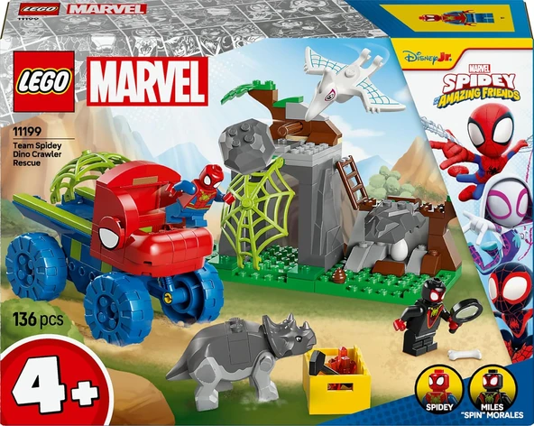 Lego Marvel Spidey Ve İnanılmaz Arkadaşları Spidey Ekibi Dinozor Kamyonlu Kurtarma 11199-4 Yaş Ve Üz - Resim 4