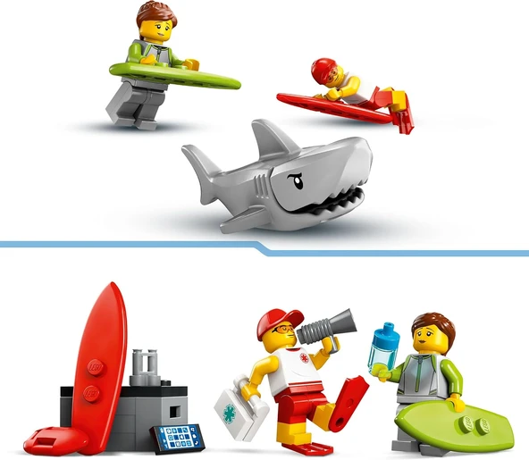 Lego City Cankurtaran Kamyoneti 60453-6 Yaş Ve Üzeri Çocuklar Için 2 Minifigür Ve Köpek Balığı Figür - Resim 5