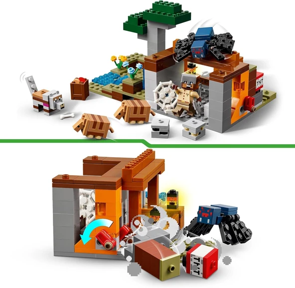 Lego Minecraft Armadillo Maden Keşfi 21269 – 8 Yaş Ve Üzeri Erkek Ve Kız Çocuklar Için Mağara Örümce - Resim 6