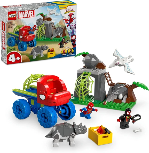 Lego Marvel Spidey Ve İnanılmaz Arkadaşları Spidey Ekibi Dinozor Kamyonlu Kurtarma 11199-4 Yaş Ve Üz ürün görseli 1