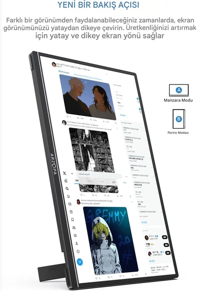 Arzopa Z1RC 16" 2.5K 60Hz IPS Parlak QHD Ekran Taşınabilir Monitör - 4