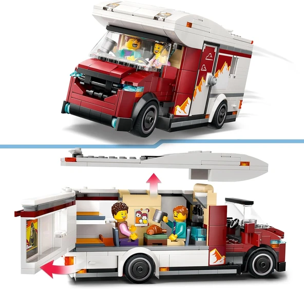 Lego City Tatil Macera Karavanı 60454-6 Yaş Ve Üzeri Çocuklar Için Yaratıcı Oyuncak Yapım Seti, Doğu - Resim 3