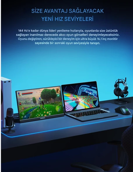 Arzopa Z1FC 16.1" Full HD 144Hz IPS Taşınabilir Oyuncu Monitör - 2