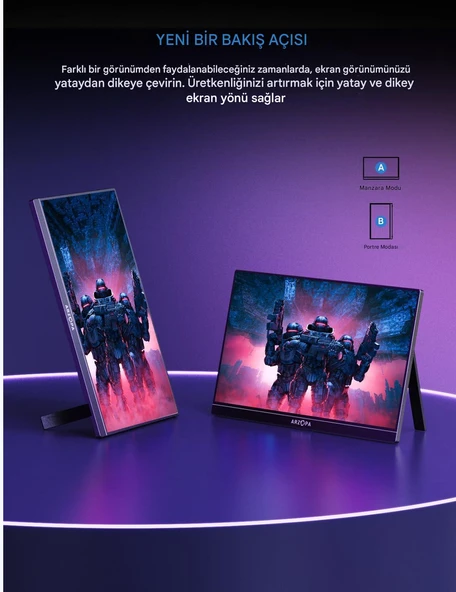 Arzopa Z1FC 16.1" Full HD 144Hz IPS Taşınabilir Oyuncu Monitör - 4