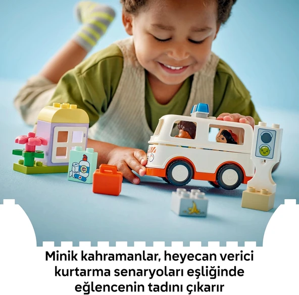 Lego Duplo Town Ambulans Ve Sürücü 10447-2 Yaş Ve Üzeri Çocuklar Için Eğitici Ve Yaratıcı Oyuncak Ya - Resim 2