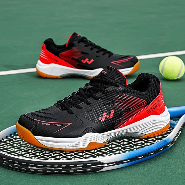 Unisex Badminton Ayakkabısı (Siyah - Kırmızı)