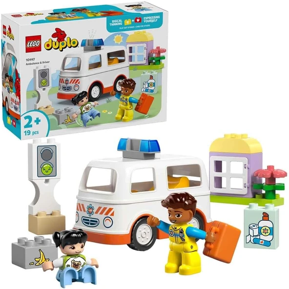 Lego Duplo Town Ambulans Ve Sürücü 10447-2 Yaş Ve Üzeri Çocuklar Için Eğitici Ve Yaratıcı Oyuncak Ya ürün görseli 1