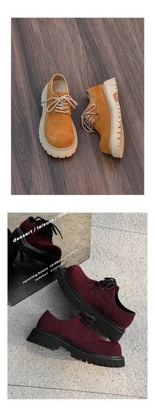 Erkek Derby Ayakkabı - Retro İş Ayakkabısı - Kalın Tabanlı (Kahverengi-7) - Resim 11