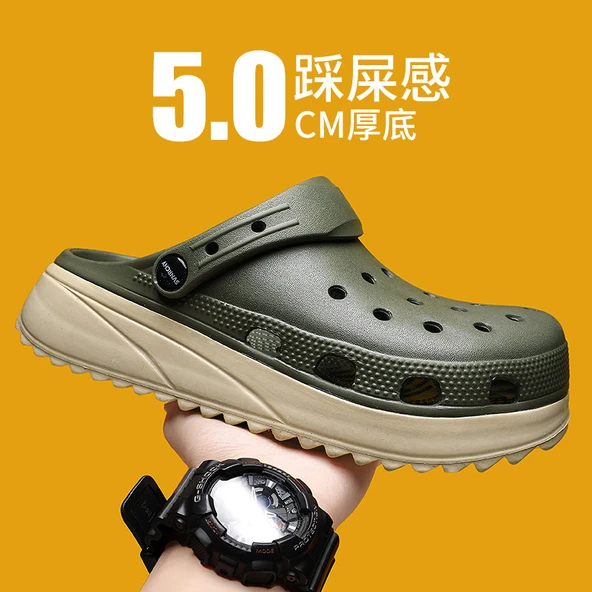 Çocuk Terlik Sandalet - Kalın Tabanlı (Kurşuni Beyaz Gri) - Resim 5