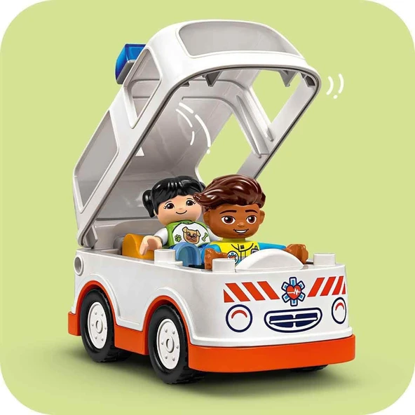Lego Duplo Town Ambulans Ve Sürücü 10447-2 Yaş Ve Üzeri Çocuklar Için Eğitici Ve Yaratıcı Oyuncak Ya - Resim 6