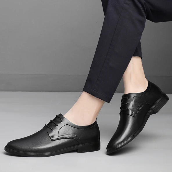 Erkek Deri Klasik Ayakkabı (Siyah) - Resim 6