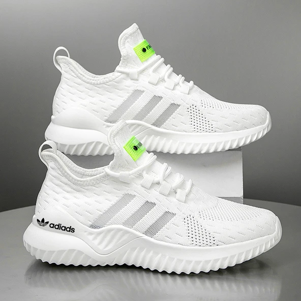 Unisex Yazlık Fileli Hafif Spor Ayakkabı (Beyaz)